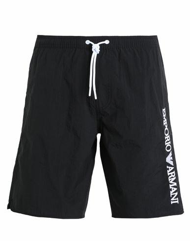 Emporio Armani Mens Woven Bermuda Man Swim trunks Black Polyamide Cover