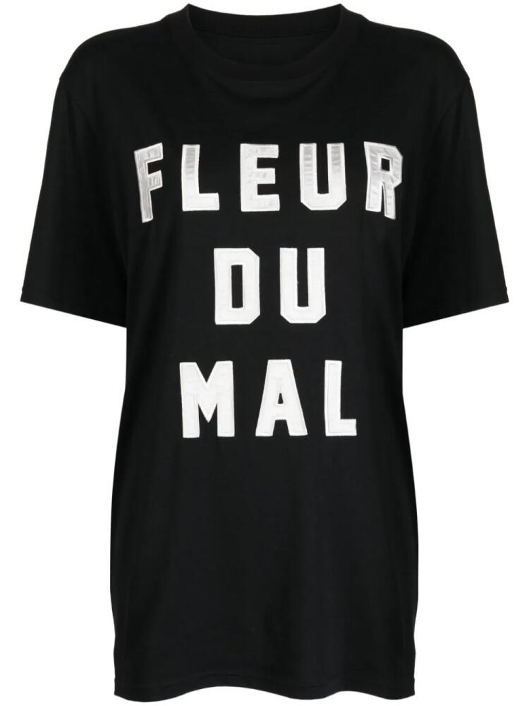 Fleur Du Mal logo-embroidered jersey T-shirt - Black Cover