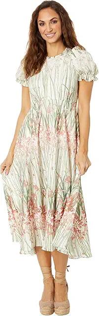 Ted Baker Zahrria High Low Hem Dress With Puff Sleeve (Ivory) Women's Dress Cover