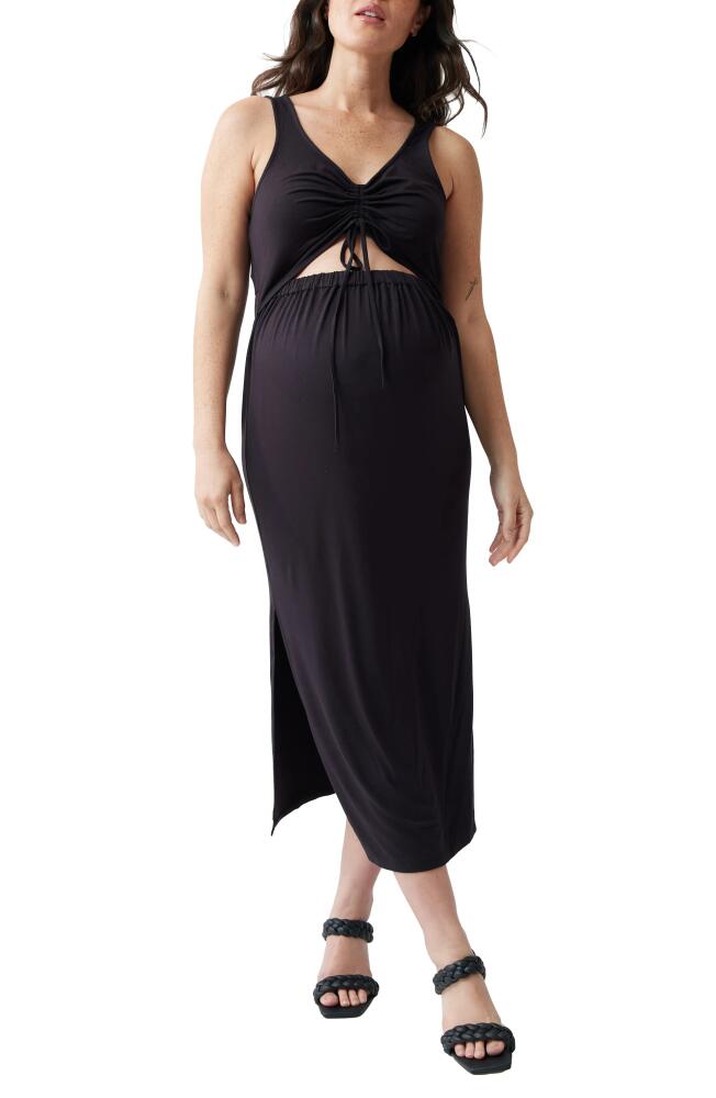 Ingrid & Isabel Cutout Jersey Knit Maternity Dress in Black Cover