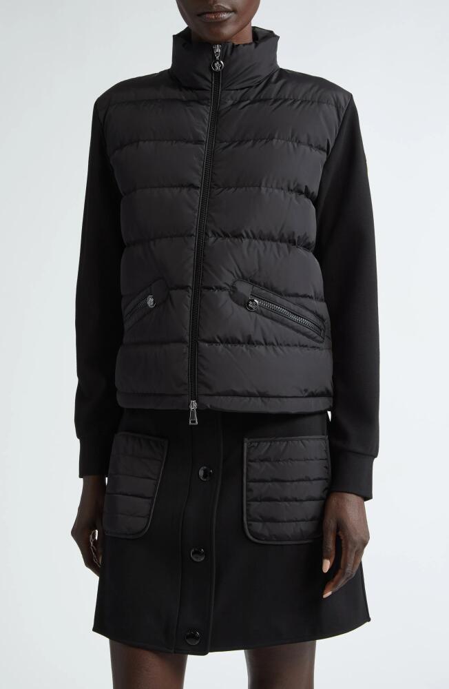 Moncler Mixed Media Down Puffer Jacket in Black Cover