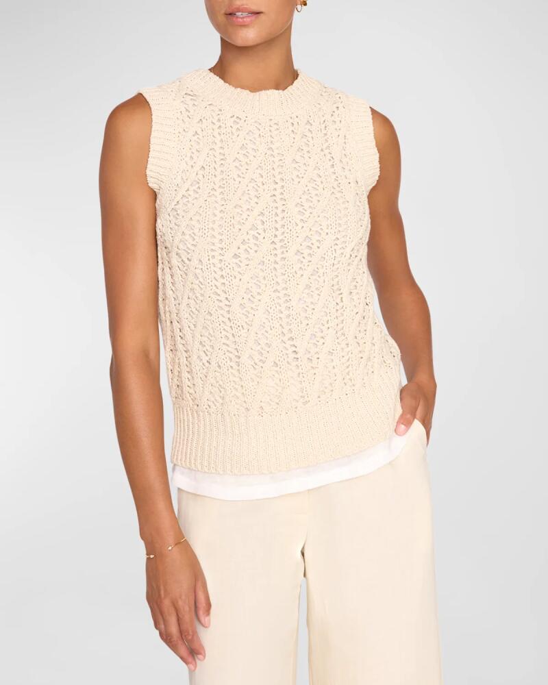 Brochu Walker Otto Layered Open-Knit Crewneck Tank Cover