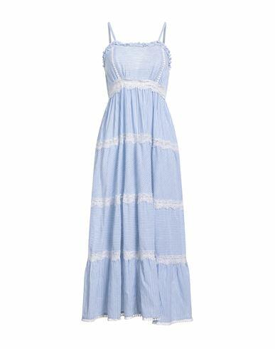 Iconique Woman Midi dress Light blue Cotton, Linen Cover