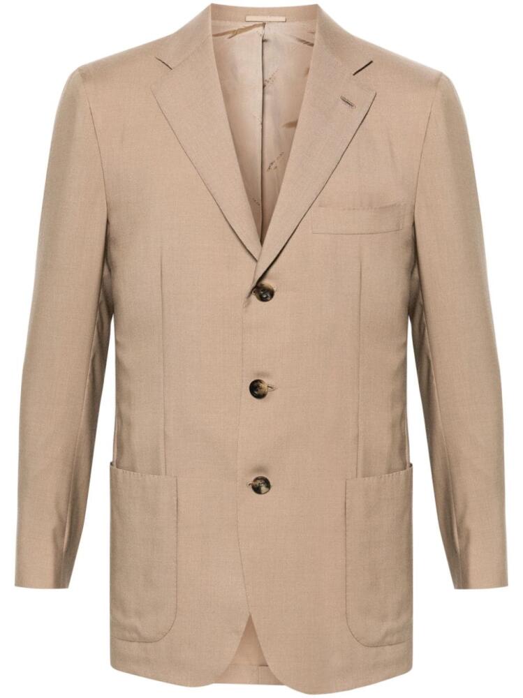 Kiton single-breasted cashmere-blend blazer - Brown Cover