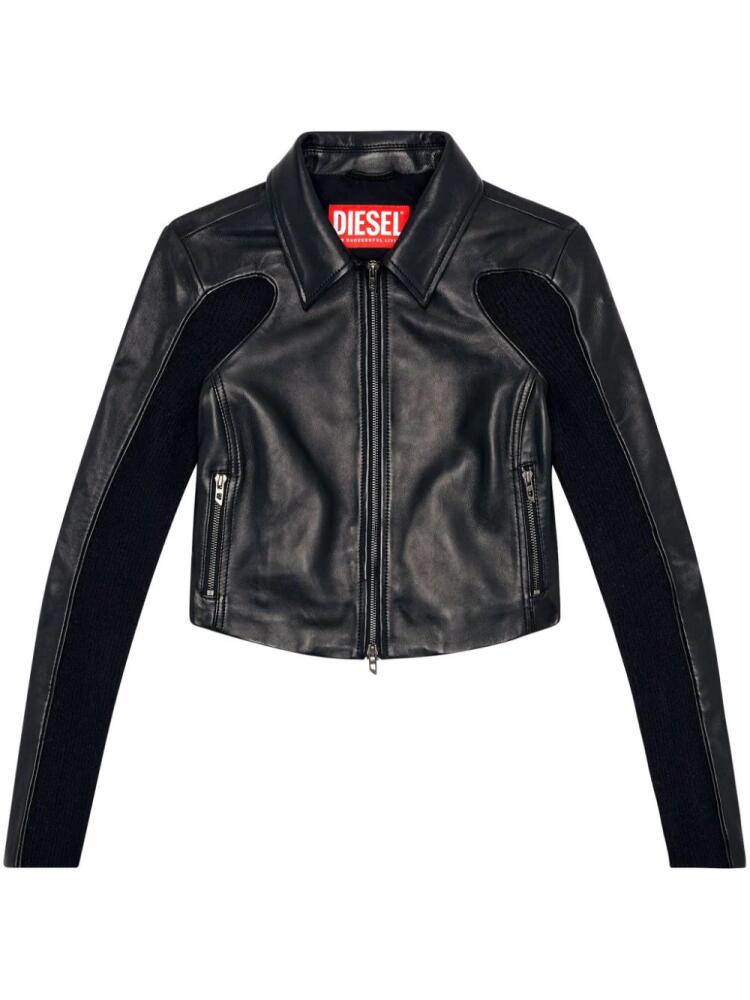 Diesel panelled leather jacket - Black Cover