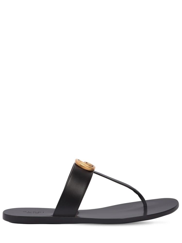 GUCCI 10mm Marmont Leather Thong Sandals Cover