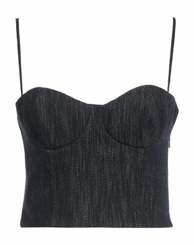 Rochas Woman Top Blue Cotton, Wool, Silk Cover