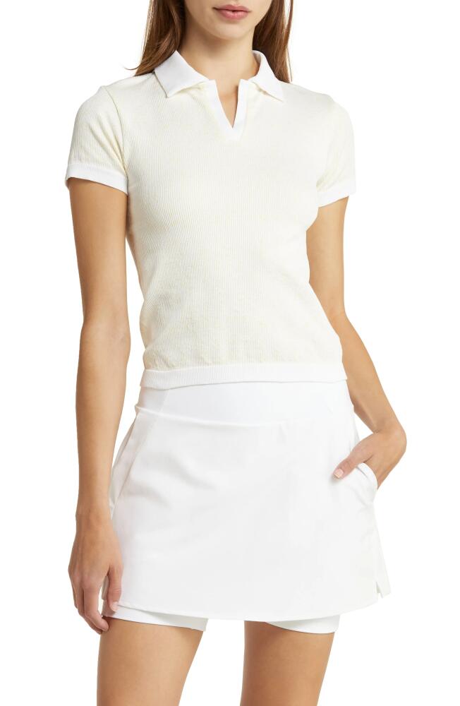 Zella Play Through Seamless Rib Polo in White Cover