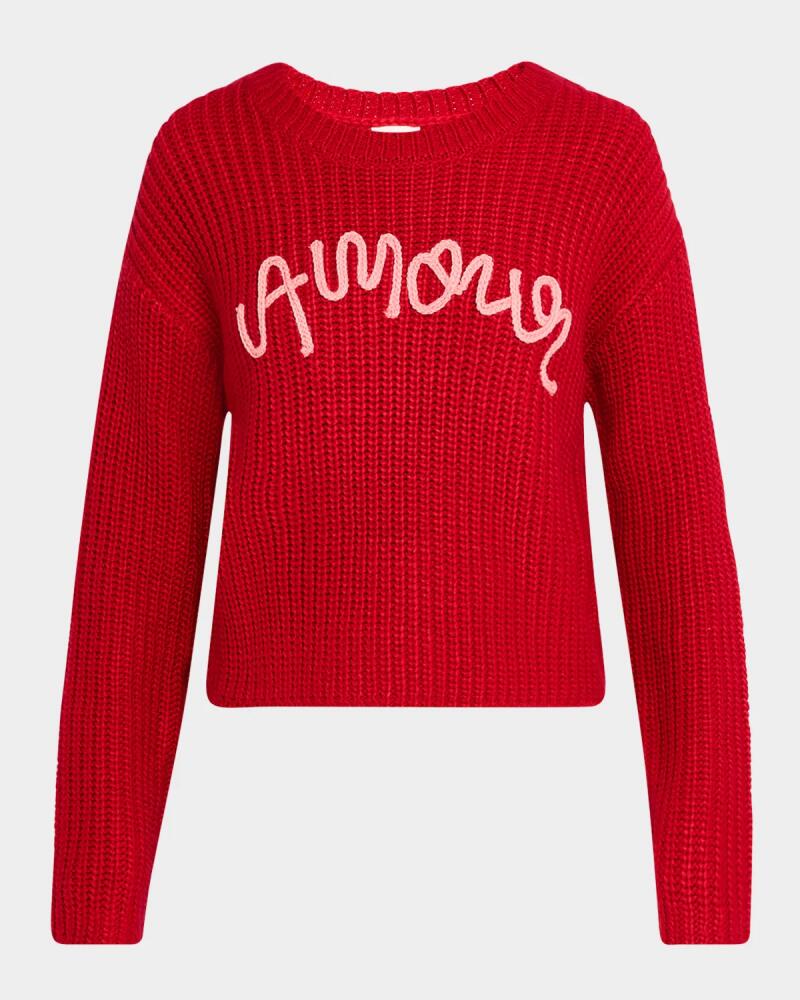 Cinq a Sept Amour Embroidered Crewneck Sweater Cover