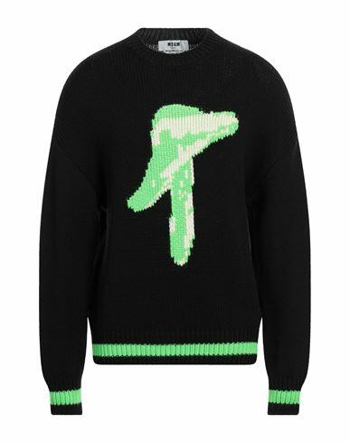 Msgm Man Sweater Black Virgin Wool, Acrylic, Polyamide, Alpaca wool, Elastane Cover