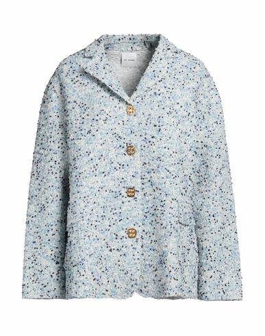 St. John Woman Blazer Sky blue Cotton, Polyester, Polyamide, Rayon, Acrylic Cover