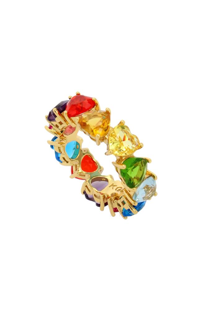 Kurt Geiger London Heart Crystal Tennis Ring in Gold Multicolor Cover