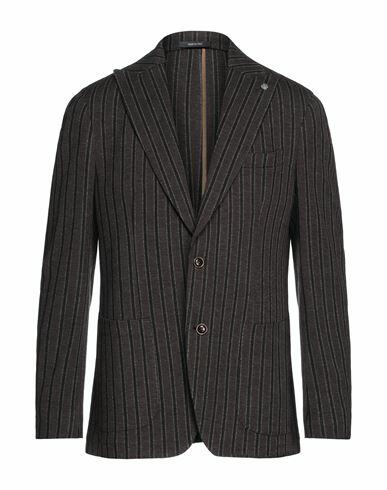 Angelo Nardelli Man Blazer Dark brown Cotton, Polyester, Wool Cover