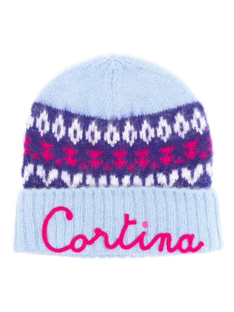 MC2 Saint Barth motif-embroidered fair-isle beanie - Blue Cover