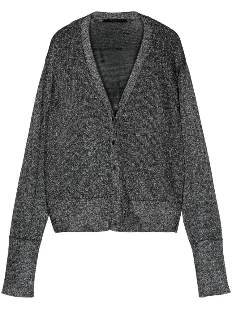 AllSaints Lyra metallic-thread cardigan - Silver Cover