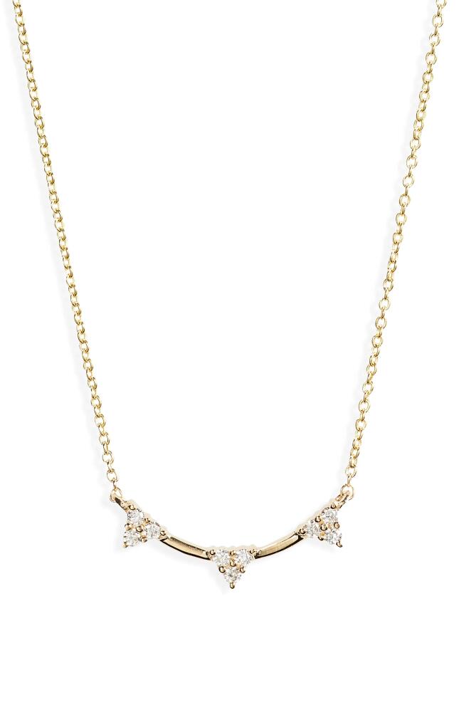 Dana Rebecca Designs Trio Diamond Curve Pendant Necklace in Yellow Gold Cover