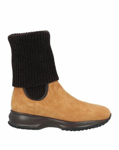 Hogan Woman Ankle boots Ocher Leather, Textile fibers Cover