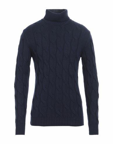 Luigi Borrelli Napoli Man Turtleneck Midnight blue Virgin Wool, Silk, Cashmere Cover