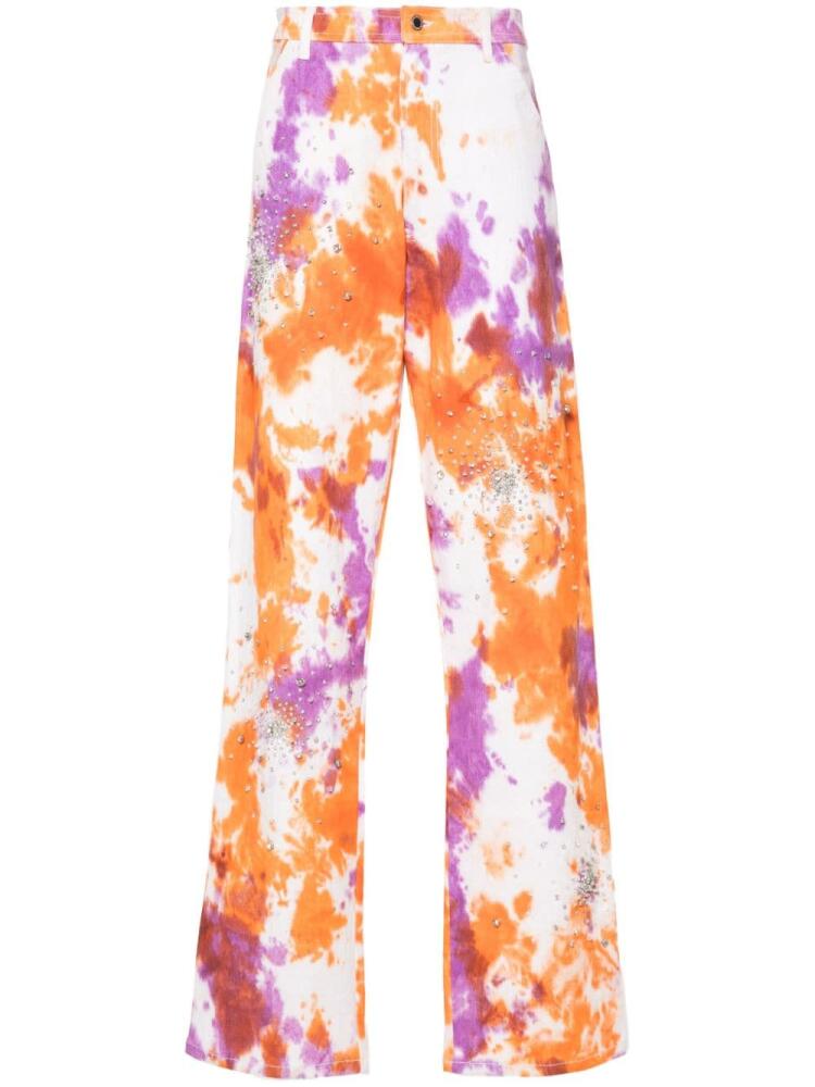 DES PHEMMES tie-dye straight jeans - Orange Cover