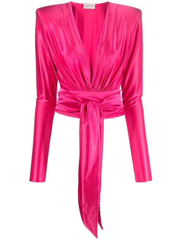 Alexandre Vauthier V-neck tied waist blouse - Pink Cover