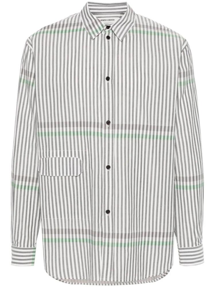 Henrik Vibskov Hole striped shirt - Grey Cover