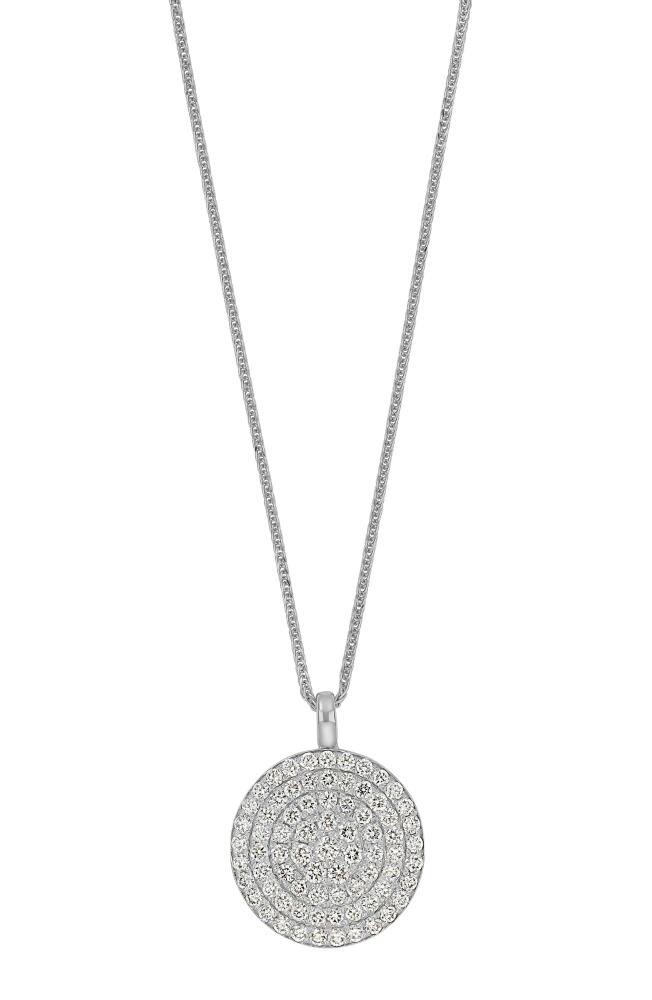 Bony Levy Bardot Diamond Disc Pendant Necklace in 18K White Gold Cover