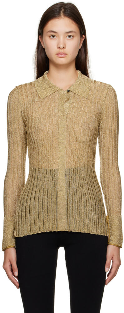 Victoria Beckham Gold Metallic Shirt Cover