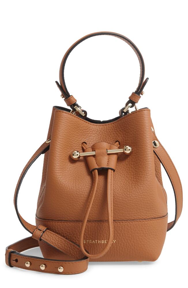 Strathberry Lana Osette Leather Crossbody Bucket Bag in Tan Cover