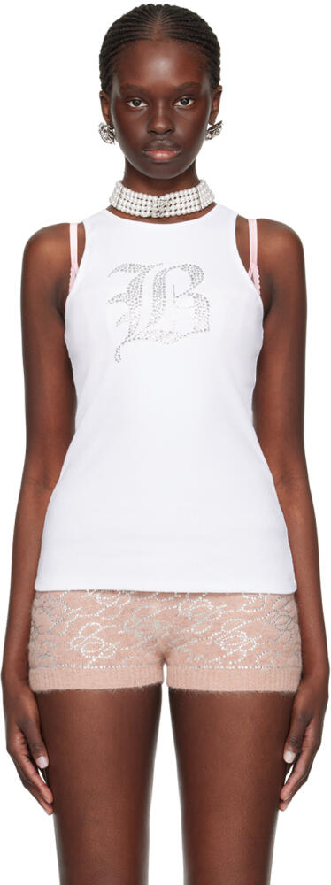 Blumarine White Graphic Tank Top Cover