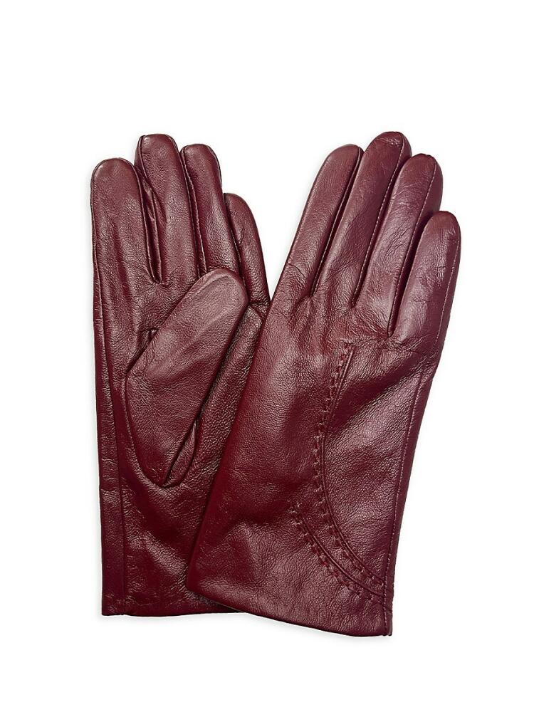 MARCUS ADLER Women's Leather Gloves - Burgundy Cover