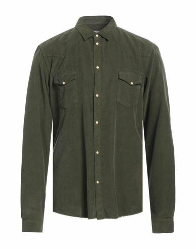 Daniele Alessandrini Homme Man Shirt Military green Cotton Cover