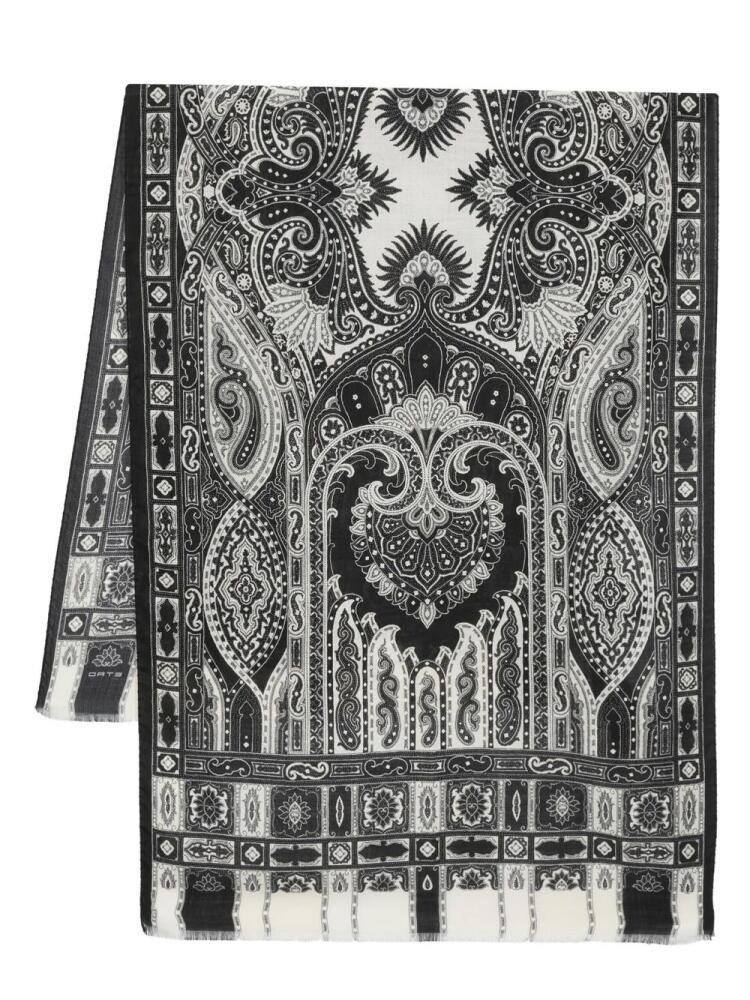 ETRO paisley-print wool scarf - Black Cover