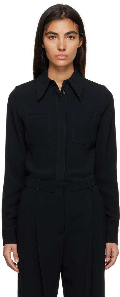 Victoria Beckham Black Spread Collar Shirt Cover