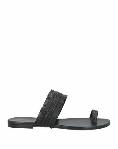 Dior Woman Thong sandal Black Leather Cover