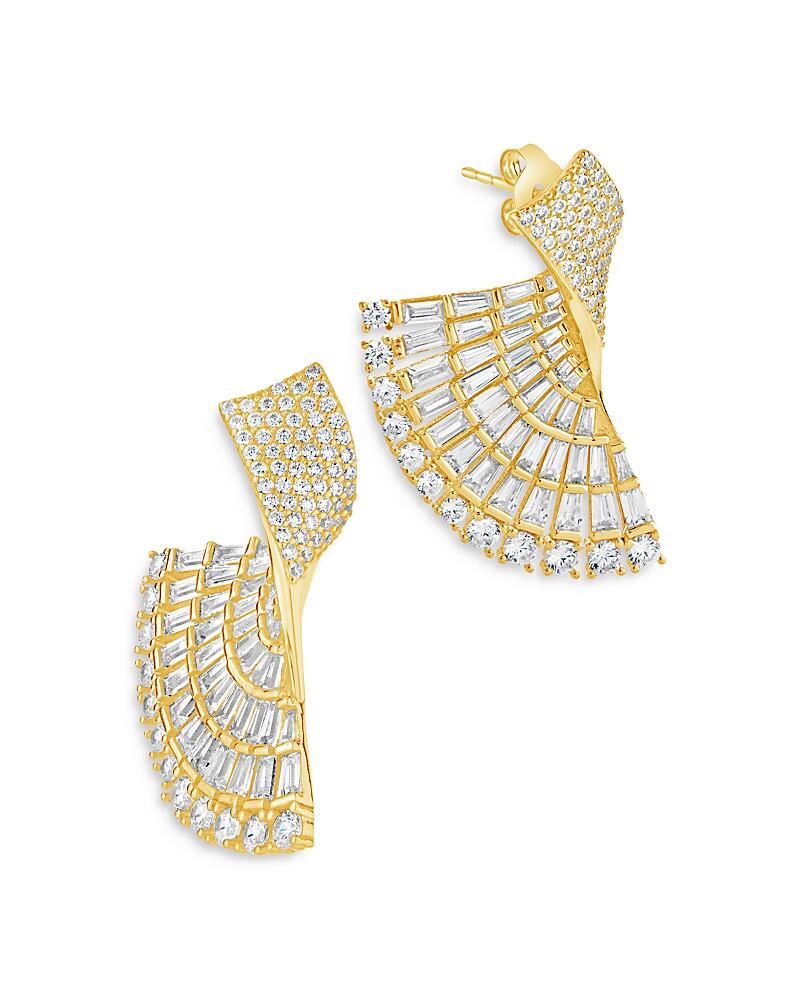 Sterling Forever Hartford Cubic Zirconia Fan Drop Earrings in 14K Gold Plated Cover