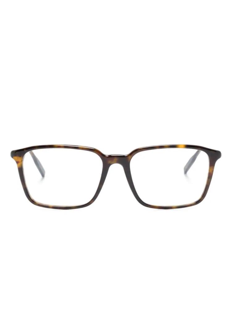 Montblanc tortoiseshell-effect rectangle-frame glasses - Brown Cover