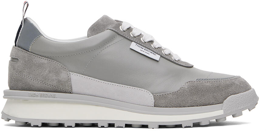 Thom Browne Gray Vitello Alumni Sneakers Cover