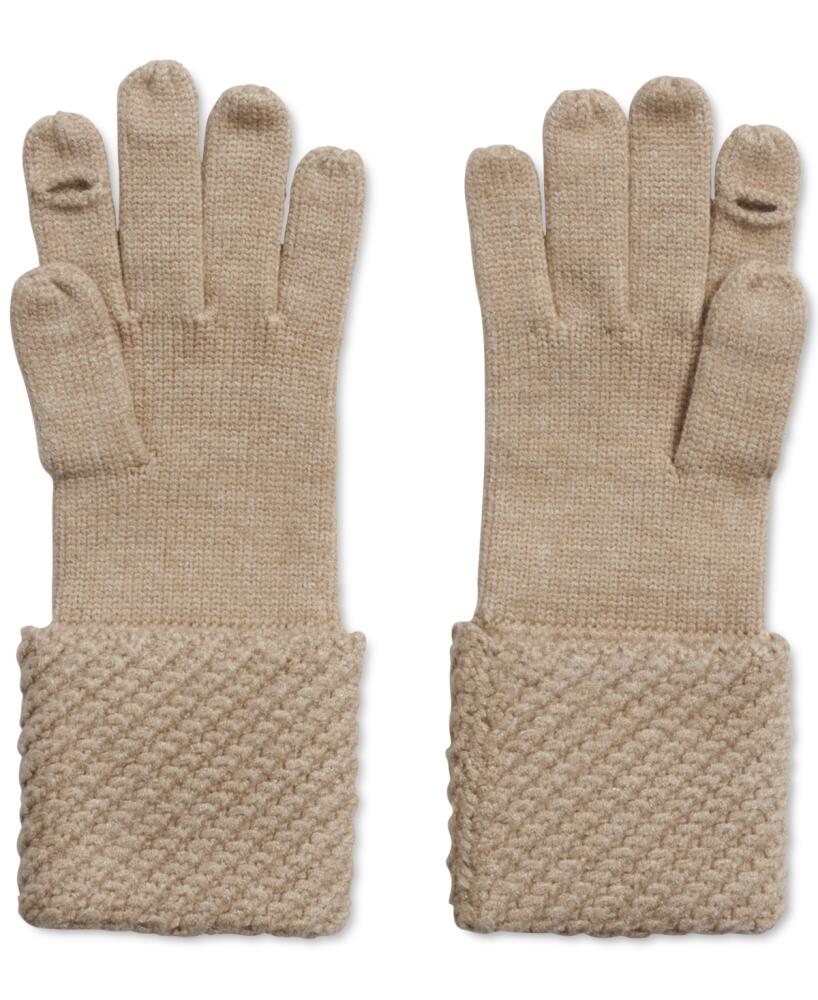 Calvin Klein Chunky Rib Knit Gloves - Heathered Almond Cover