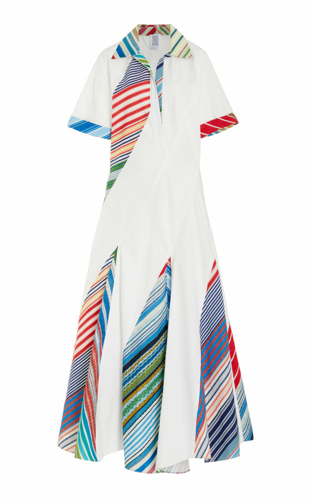 Rosie Assoulin - Plot Twist Striped Cotton Polo Shirt Dress - White Cover