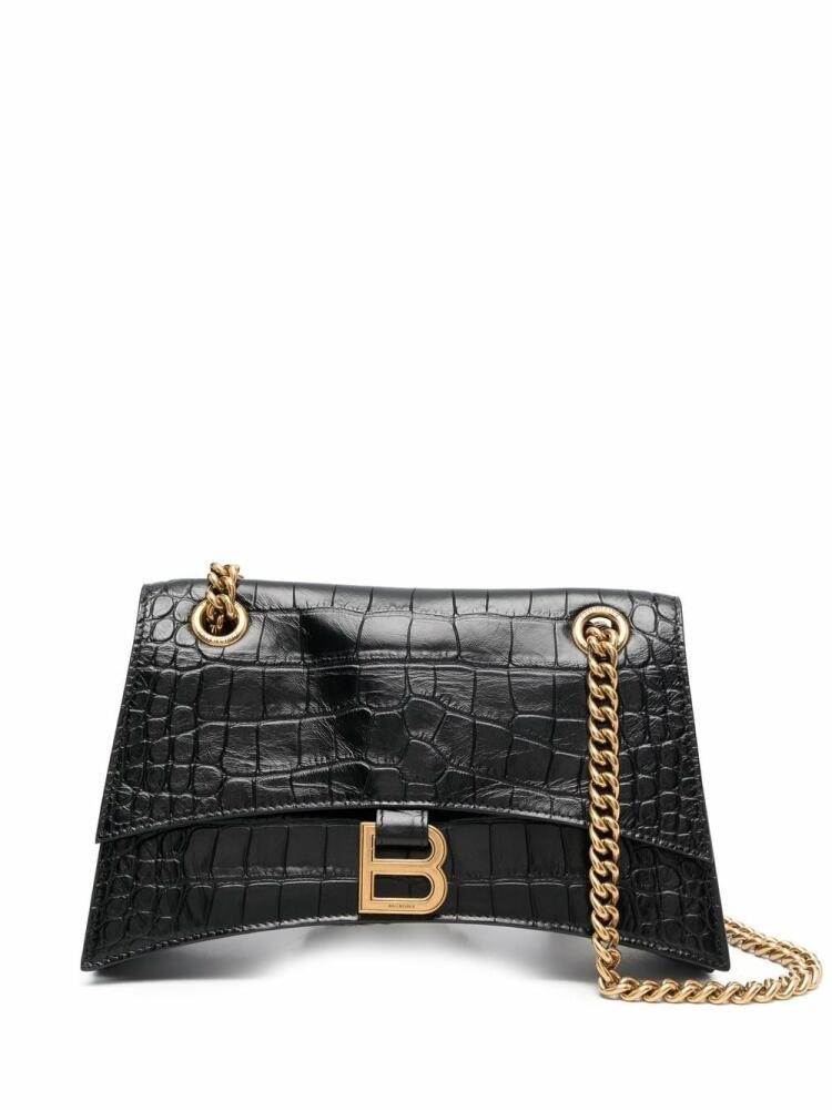 Balenciaga small Crush crocodile-embossed shoulder bag - Black Cover