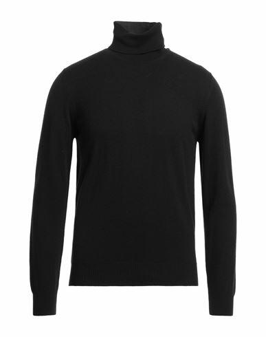 Alpha Studio Man Turtleneck Black Geelong Wool Cover