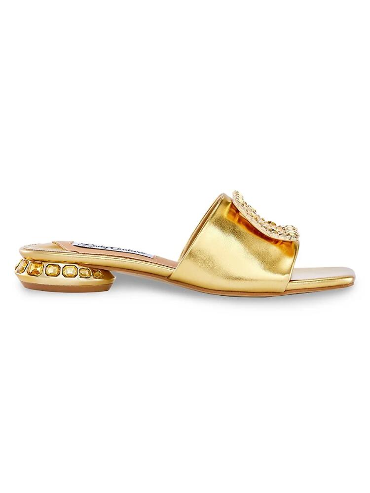 Lady Couture Women's Amore Metallic Jewel Heel Mules - Gold Cover