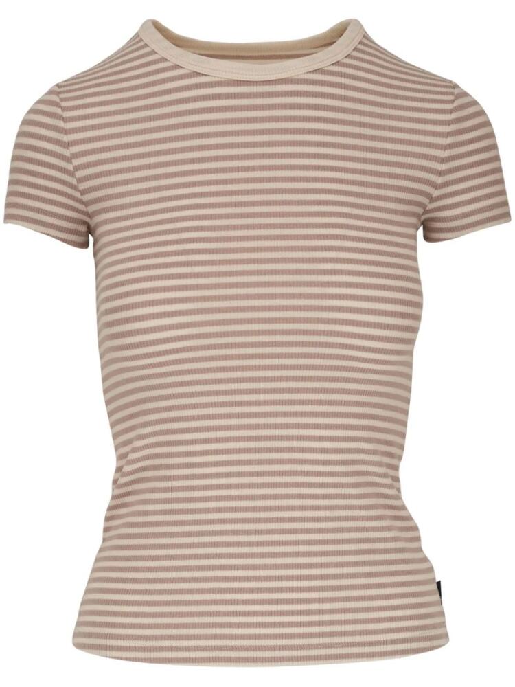 AG Jeans striped fine-ribbed T-shirt - Neutrals Cover