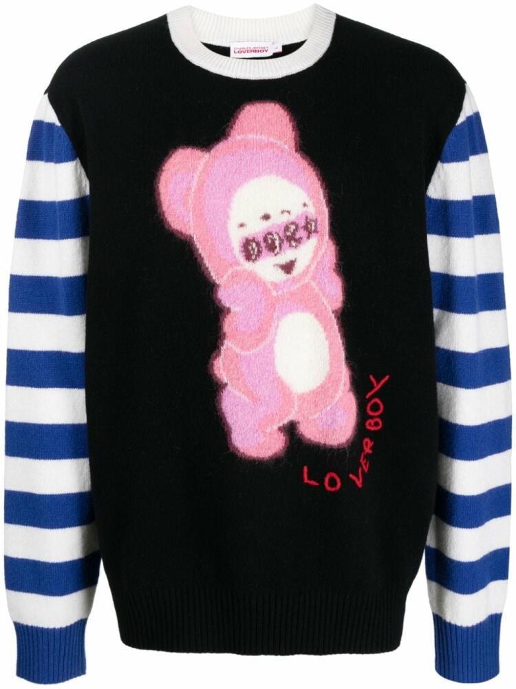 Charles Jeffrey Loverboy Cute Gromlin intarsia-knit jumper - Black Cover