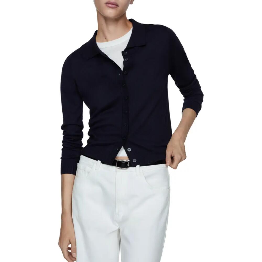 MANGO Polo Cardigan in Dark Navy Cover