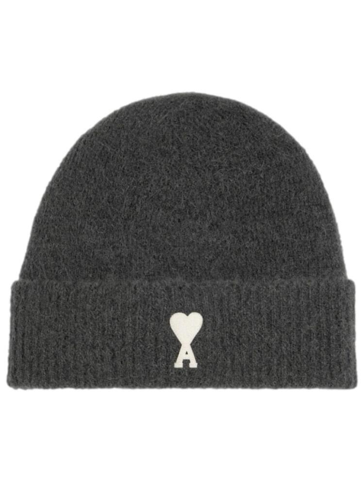 AMI Paris Ami de Coeur wool blend beanie - Grey Cover