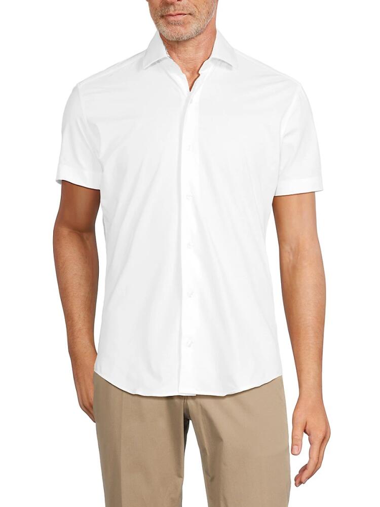 Bertigo Men's Short Sleeve Button Down Shirt - White Cover