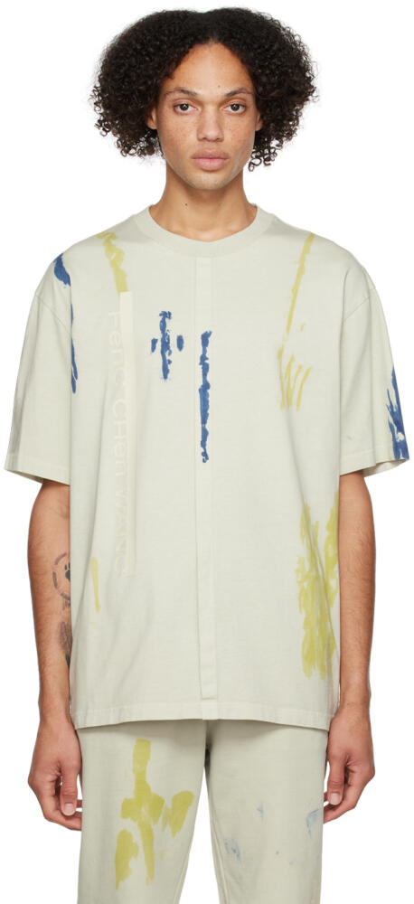 Feng Chen Wang Beige Tie-Dye T-Shirt Cover