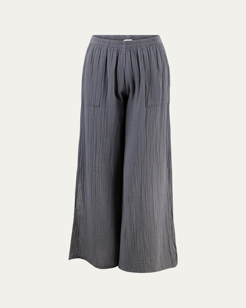 Everyday Ritual Riley Slit Wide-Leg Cotton Gauze Pants Cover