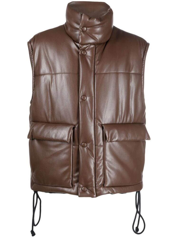 Nanushka high-neck puffer vest - Brown Cover